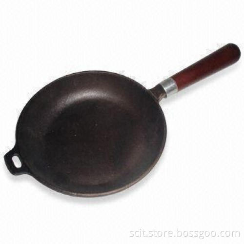 Grill Pan with Wooden Handle, Vegetable Oil Coating, Available in Various Sizes